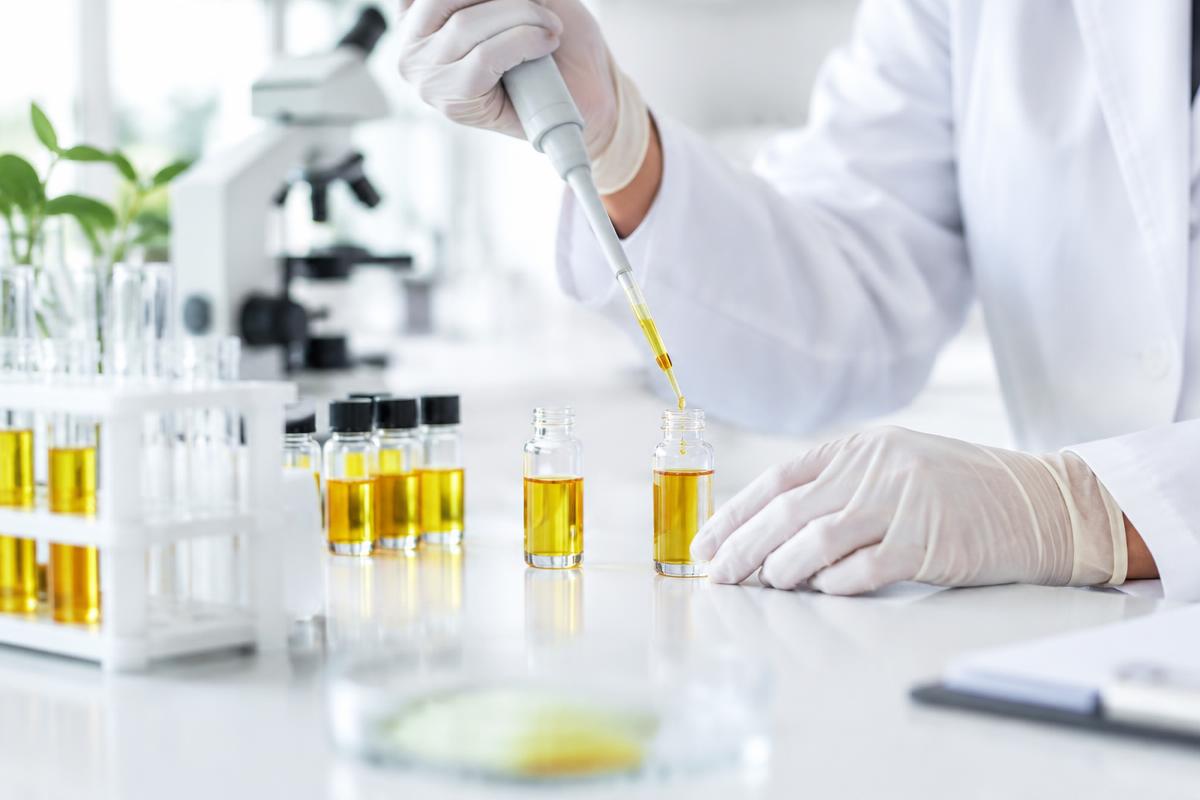 Laboratory glassware with an amber plant extract